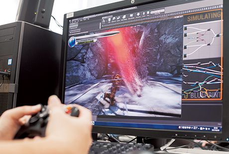 学科の特長 POINT1 ゲームの基礎を学び、ゲームエンジン(UE4・Unity)を使いこなし オリジナルゲーム作品をつくる